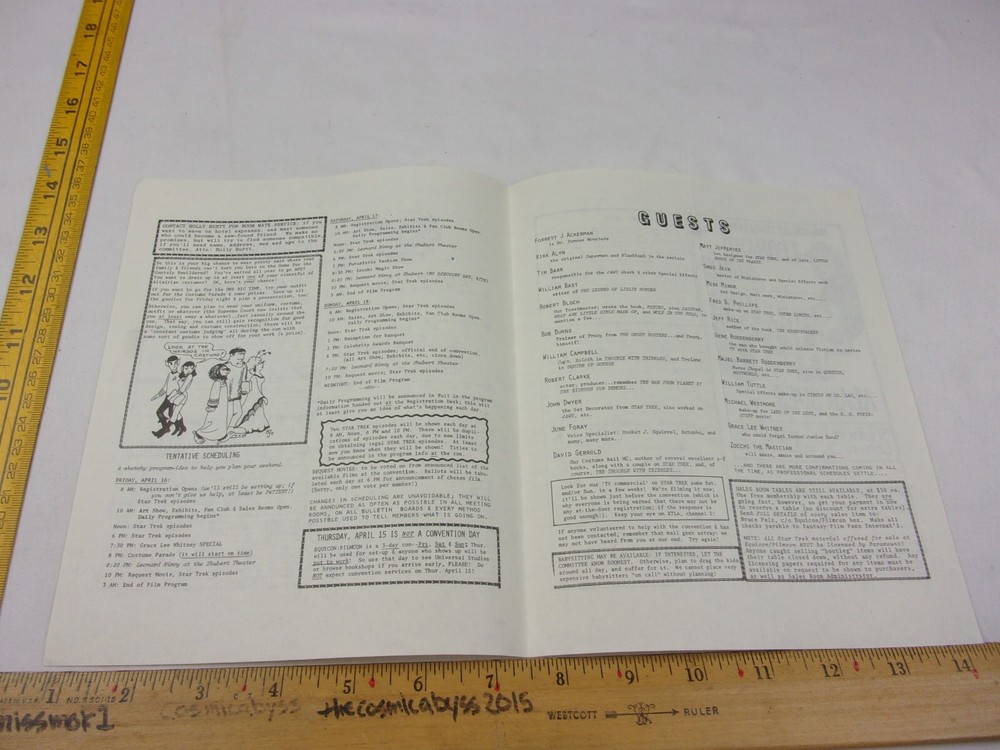1976 Equicon Star Trek Convention progress report 3 program Los Angeles