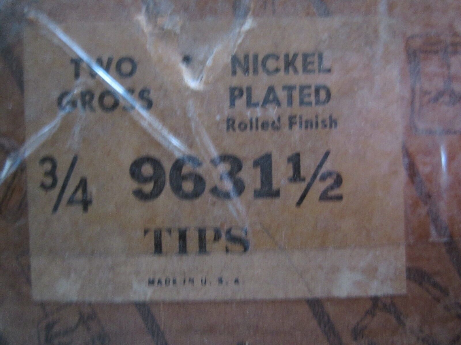 3 VINTAGE LEATHER or CLOTH BELT END TIPS, EMBOSSED, 3/4" ,NICKEL PLATED, NOS