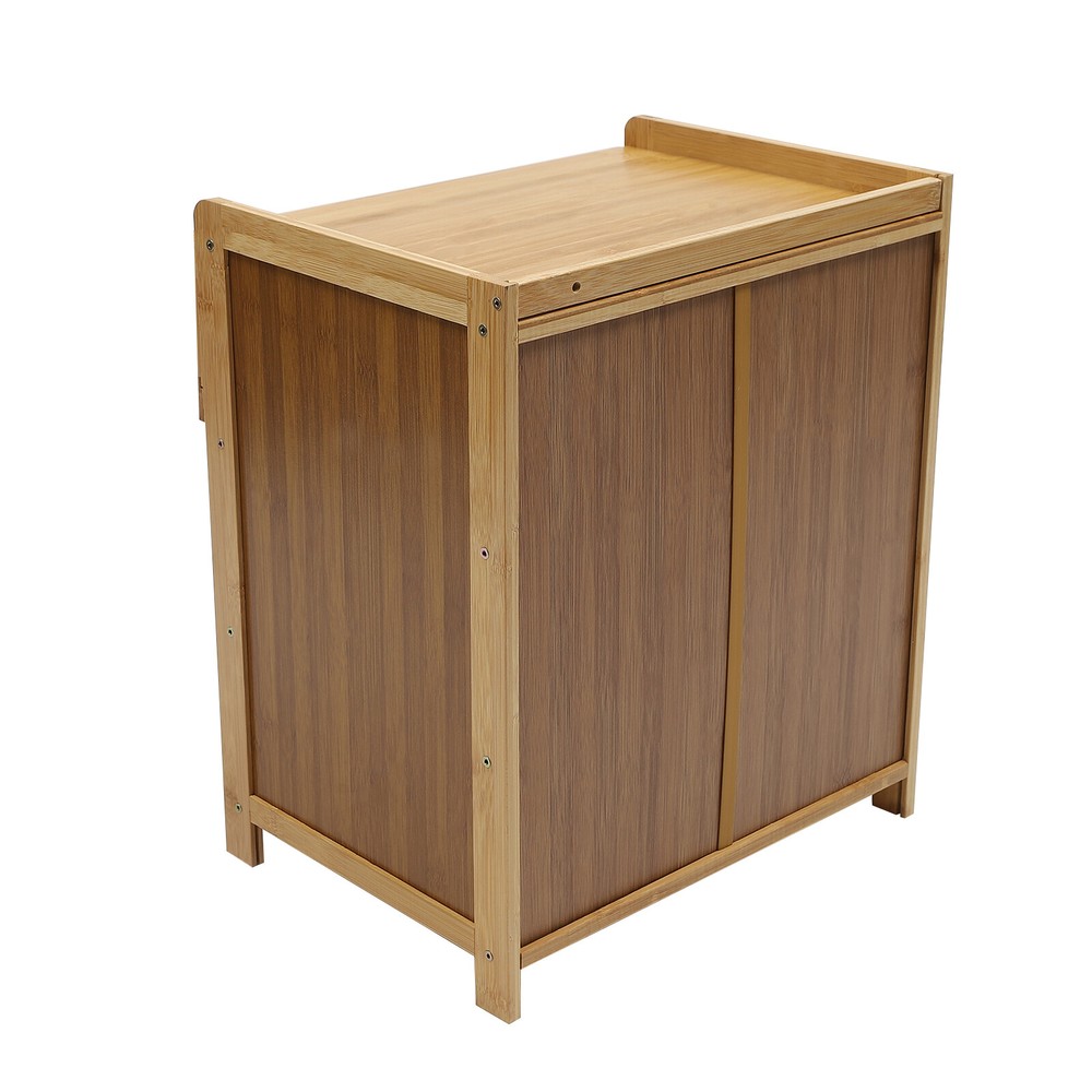 Modern Nightstand,Bed Side Table,Bamboo End Table,Storage Cabinets Night Stand