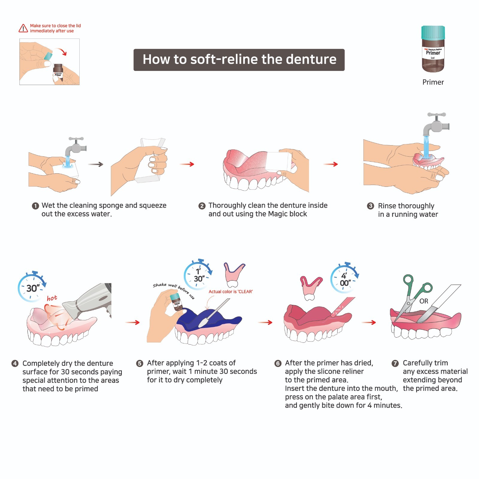 Denture Soft Reline Kit – Long-Lasting Soft Grip, Easy to Apply-Single Use