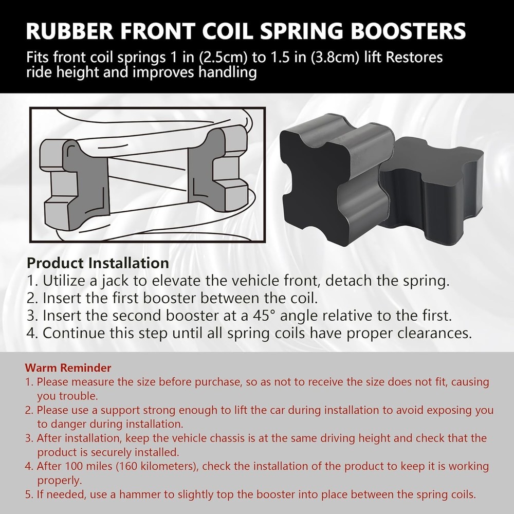 4PCS Rubber Coil Spring Spacers,Heavy Duty Front Booster Kit