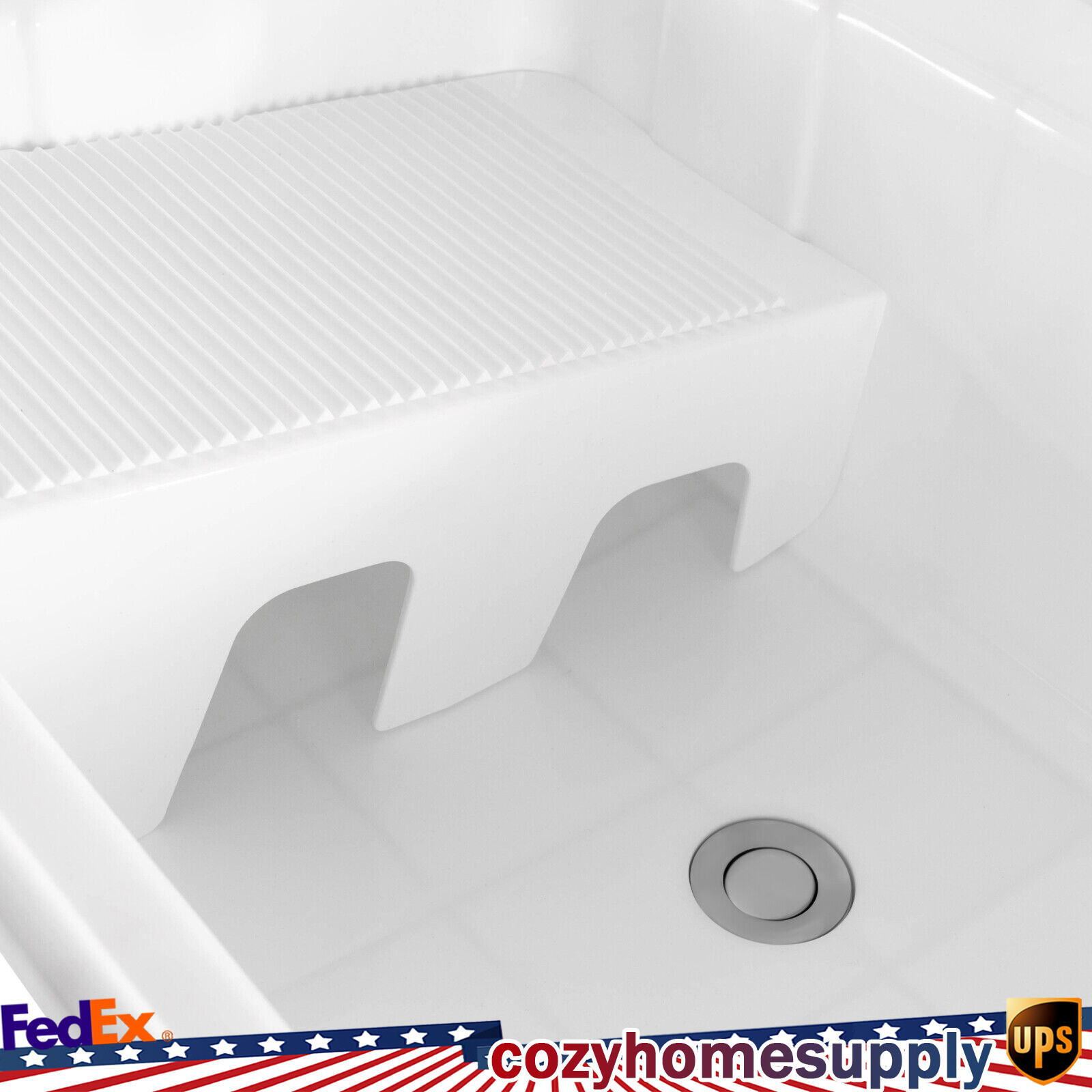 Utility Sink Laundry Tub with Faucet & Basement for Laundry Room Garage or Shop