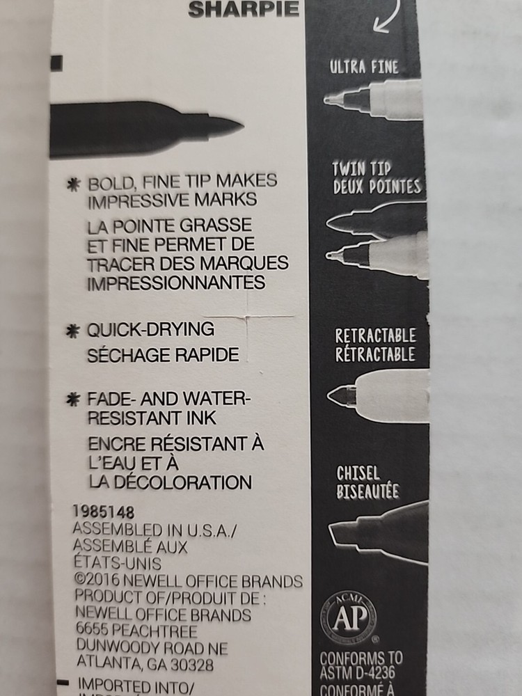 SHARPIE 30162PP Permanent Markers, Fine Point, Black, 2 Count