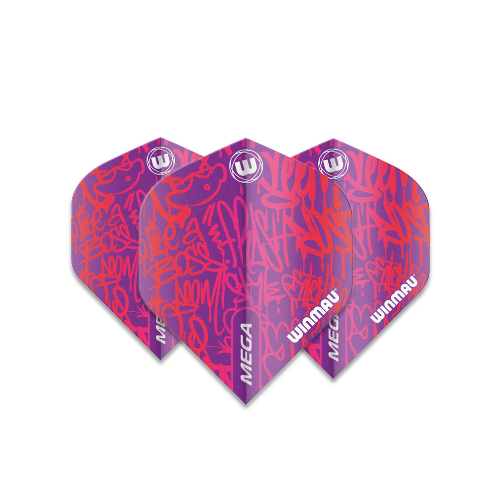 Winmau Mega Standard 75 Micron Flight - Pink Graffiti
