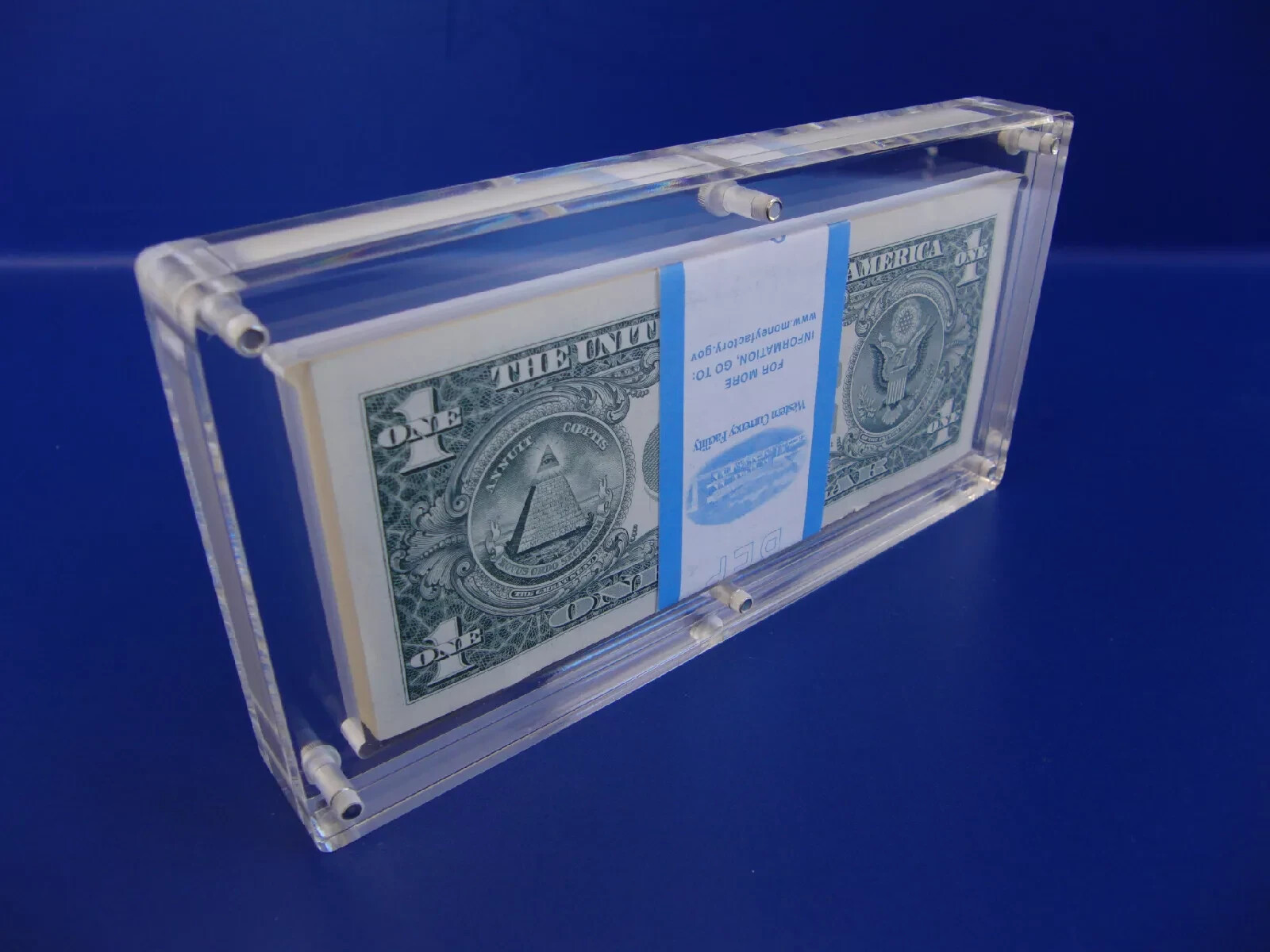 pack 100 Bank Note Acrylic Holder ONLY BEP Currency Display Case Frame Holder
