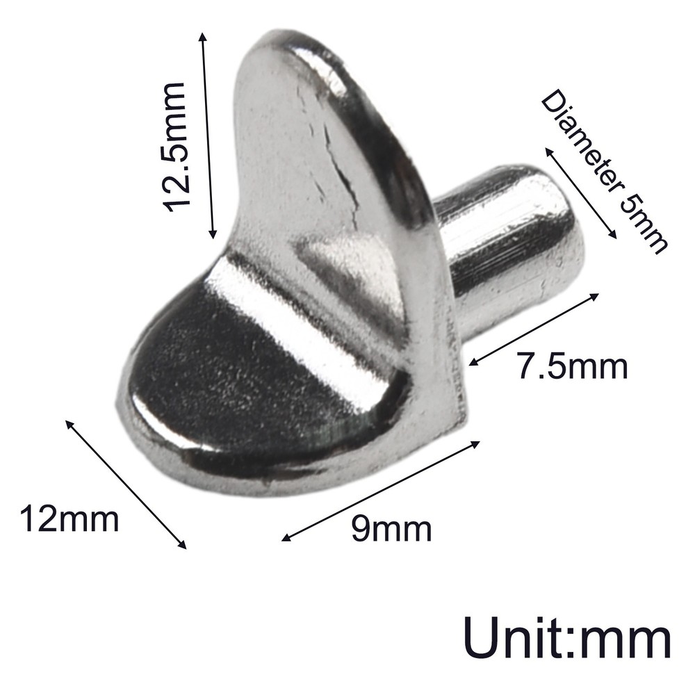 20x Shelf Support Studs Pegs Pins 5mm L-Shaped Cabinet Bracket Silver