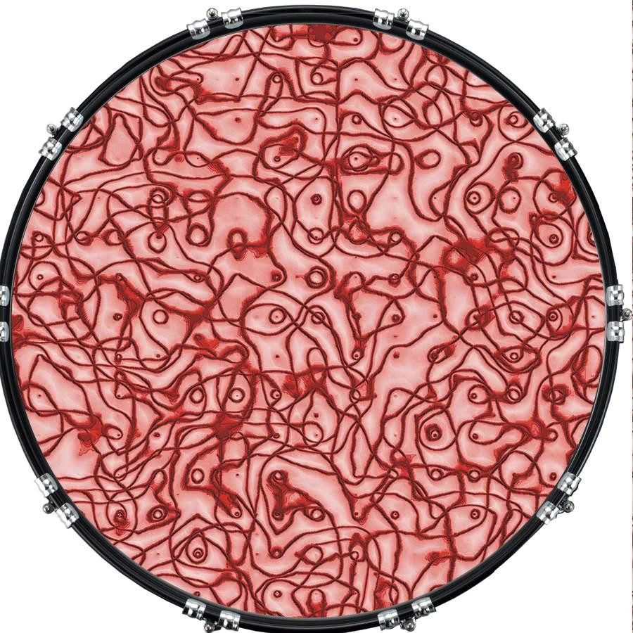 20" Custom Bass Kick Drum Front Head Graphic Graphical Twine Red