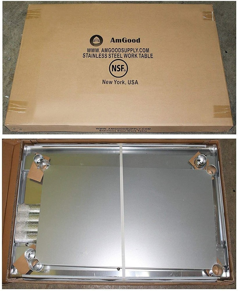 30" X 48" Stainless Steel Work Table With Galvanized Undershelf