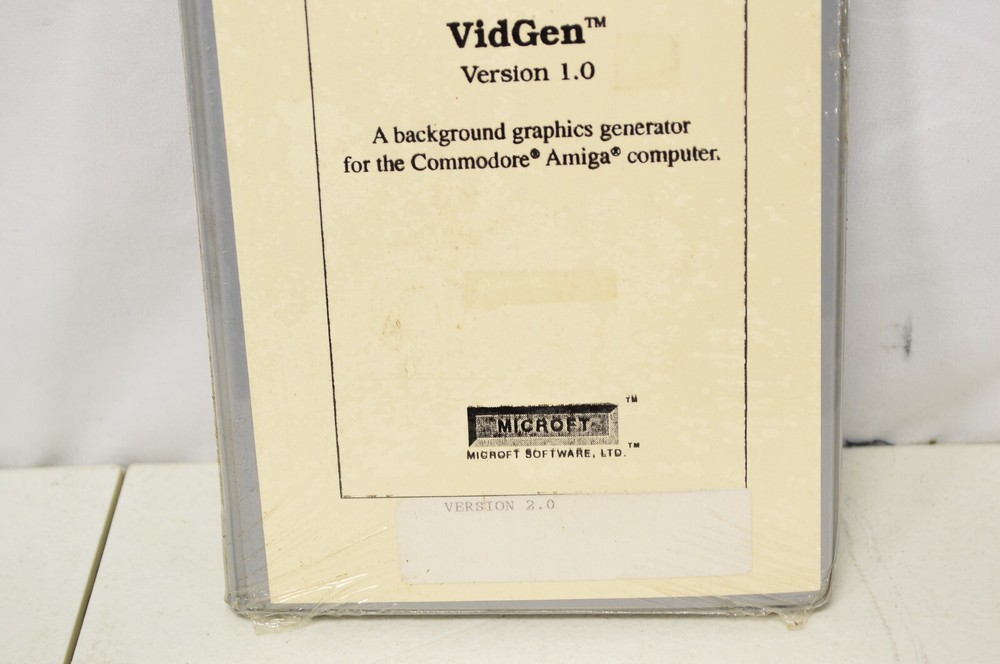 VidGen Version 1.0 Graphics Generator for Commodore Amiga Software Microft