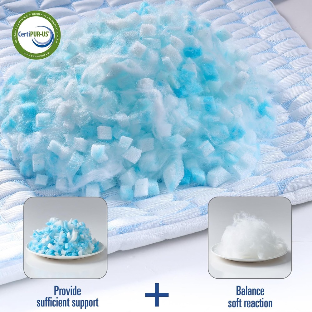 QUTOOL Cooling Firm Side Sleeper Pillow, Adjustable Shredded Memory Foam