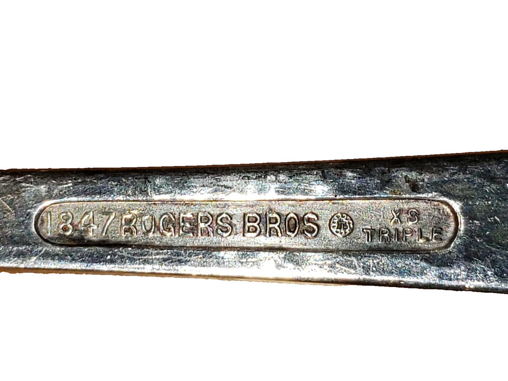 1847 ROGERS BROS XS TRIPLE SILVER SERVING SPOON & FORK VINTAGE