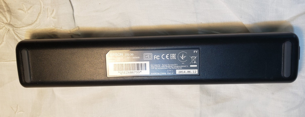 Epson WorkForce DS-30 Portable Scanner, J291A - Unit Only, Untested