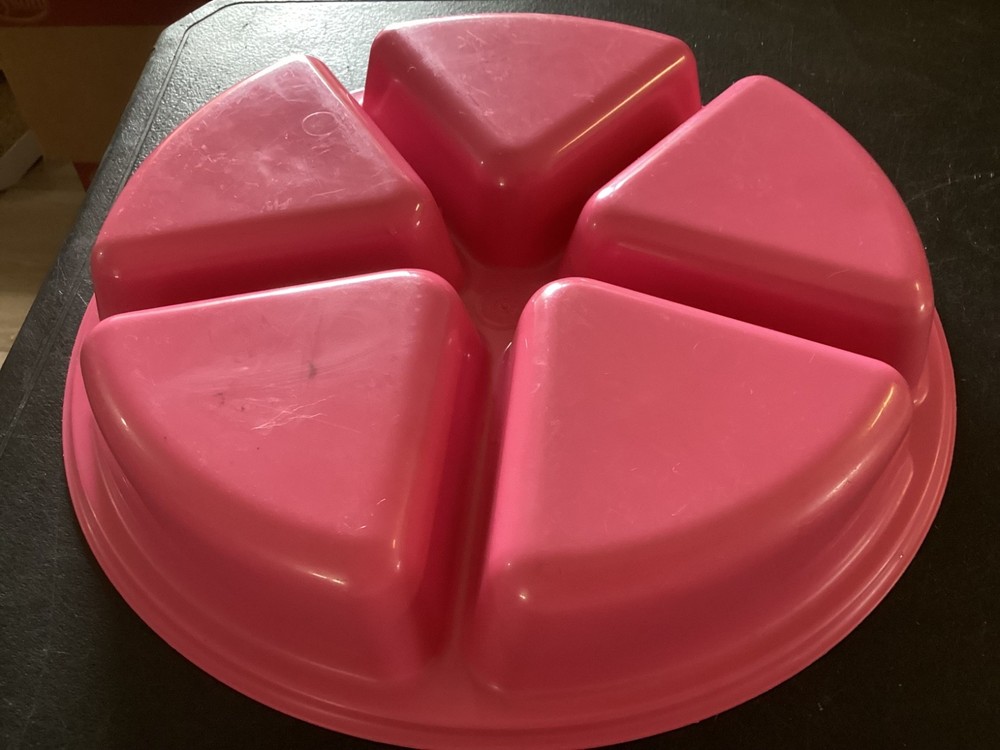 Pink Plastic (5) Section Serving Tray