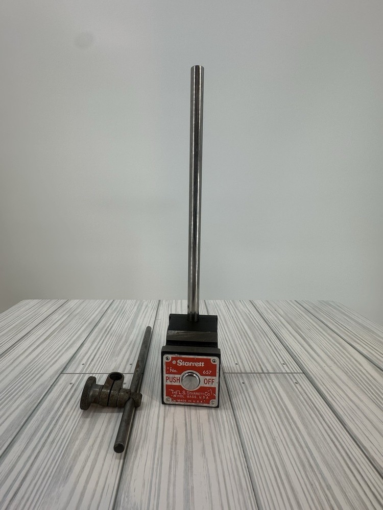Starrett 657 Magnetic Base Indicator Holder Push Button On/Off