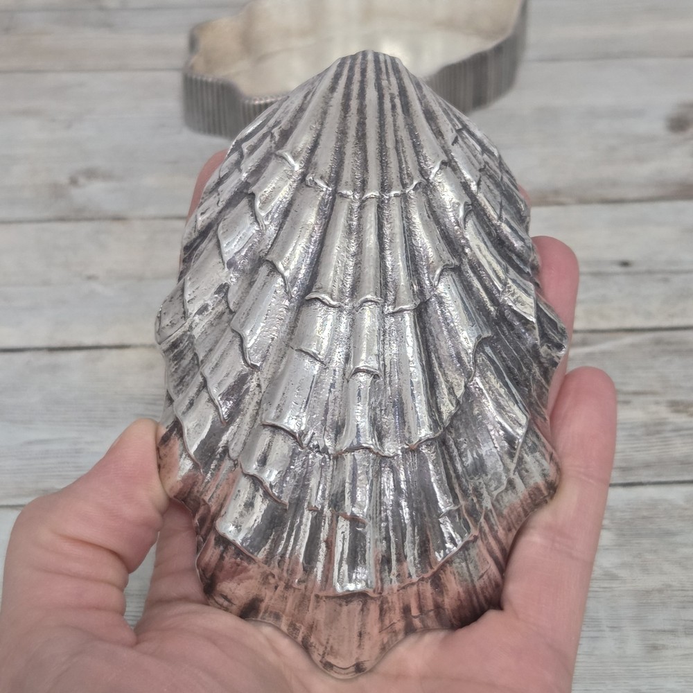 Vintage Reed & Barton Silverplate Sea Shell Oyster Box