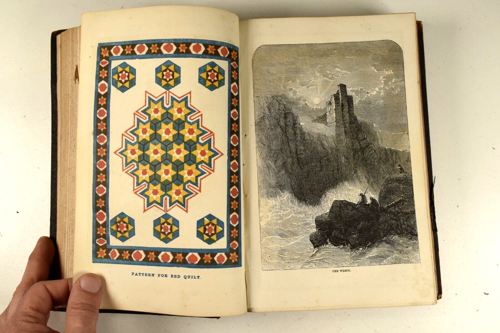 1859 Bound Peterson's Magazine Full Year w/ Hand Colored Engravings Sheet Music