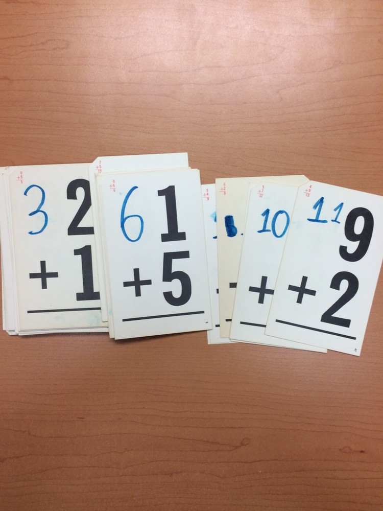 Vintage Addition Flash Cards