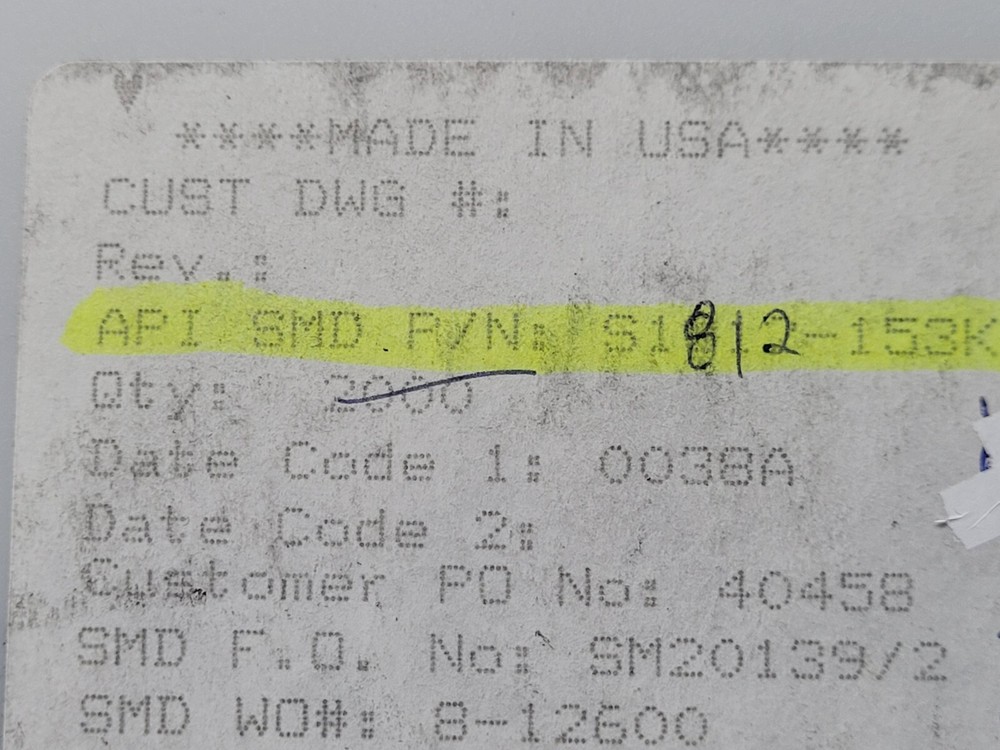 (10 PCS) S1812-153K API FIXED IND 15UH 301MA 2.2 OHM SMD