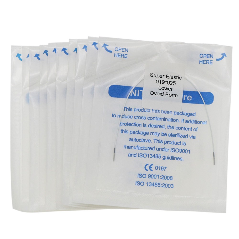 10Pcs Dental Orthodontic Arch Wires Super Elastic White Rectangular Ovoid Form