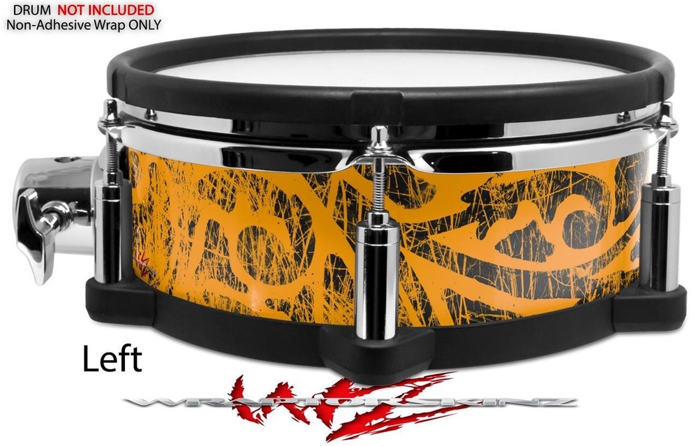 Skin Drum Shell Wrap for Roland PD108 Folder Doodles Orange