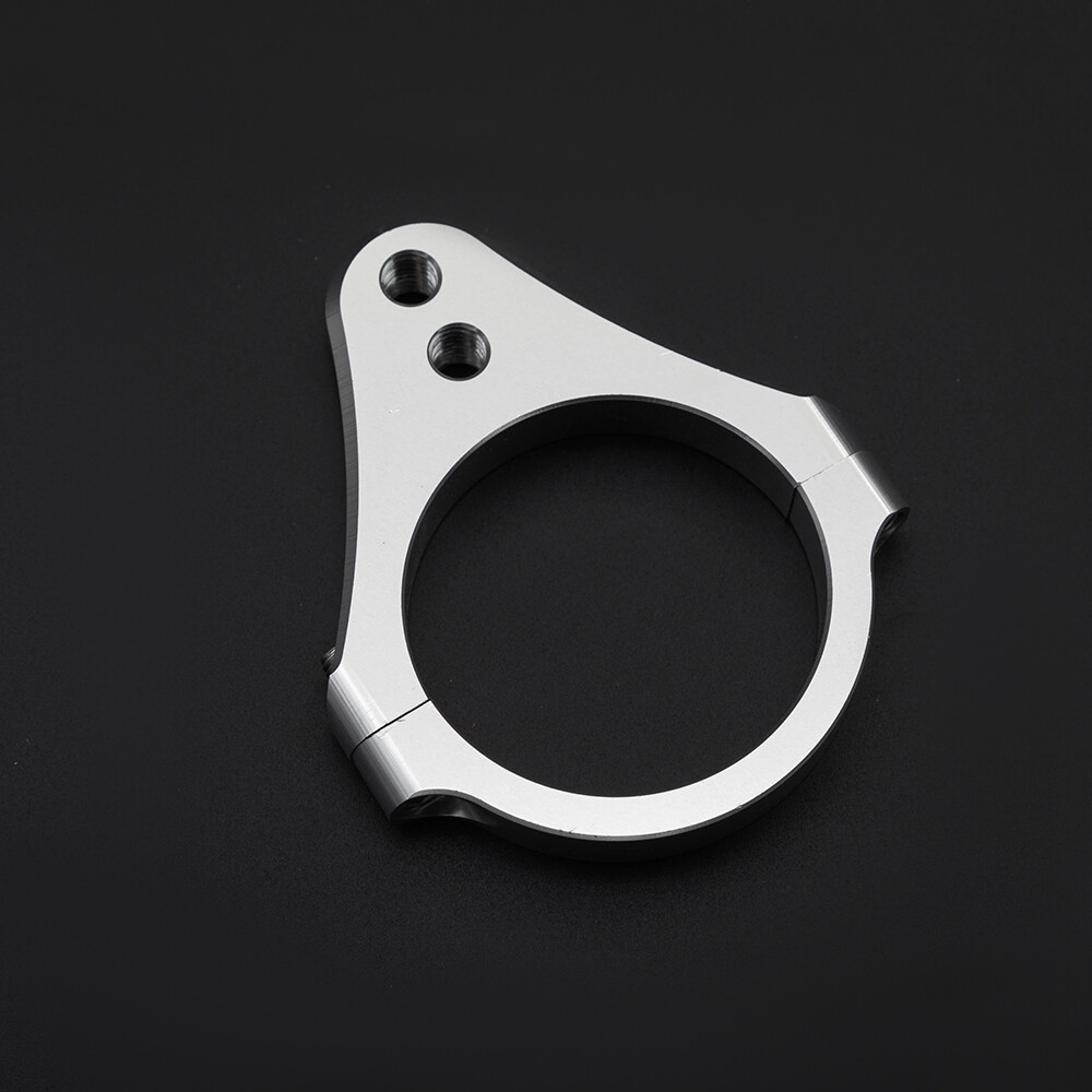 50mm Silver Universal Steering Damper Fork Frame Mount Clamp Bracket Aluminum