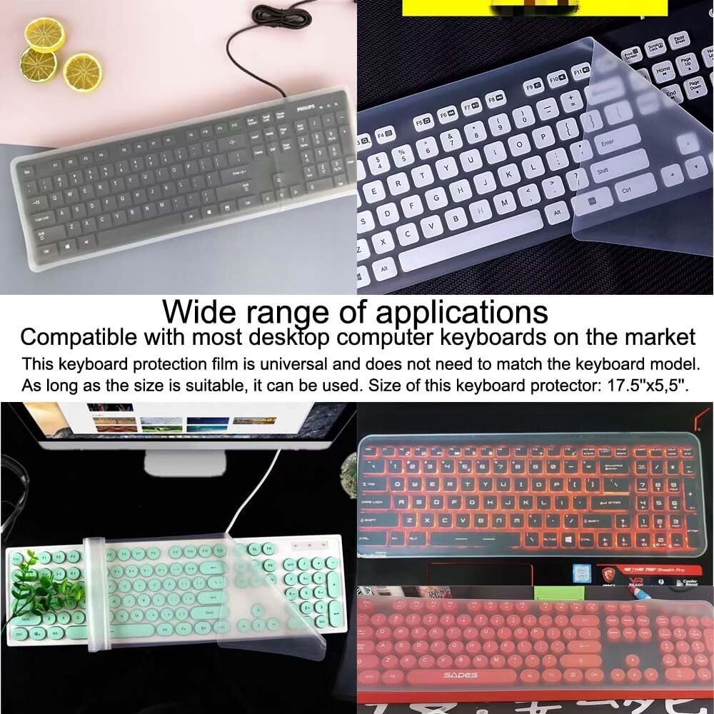 Clear Desktop Computer Keyboard Protector Cover for PC 104/107 Keys