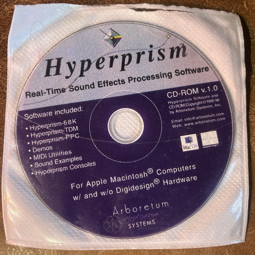 Hyperprism CD v1.0 Real Time Audio Effects Software Mac Vintage DSP Digital