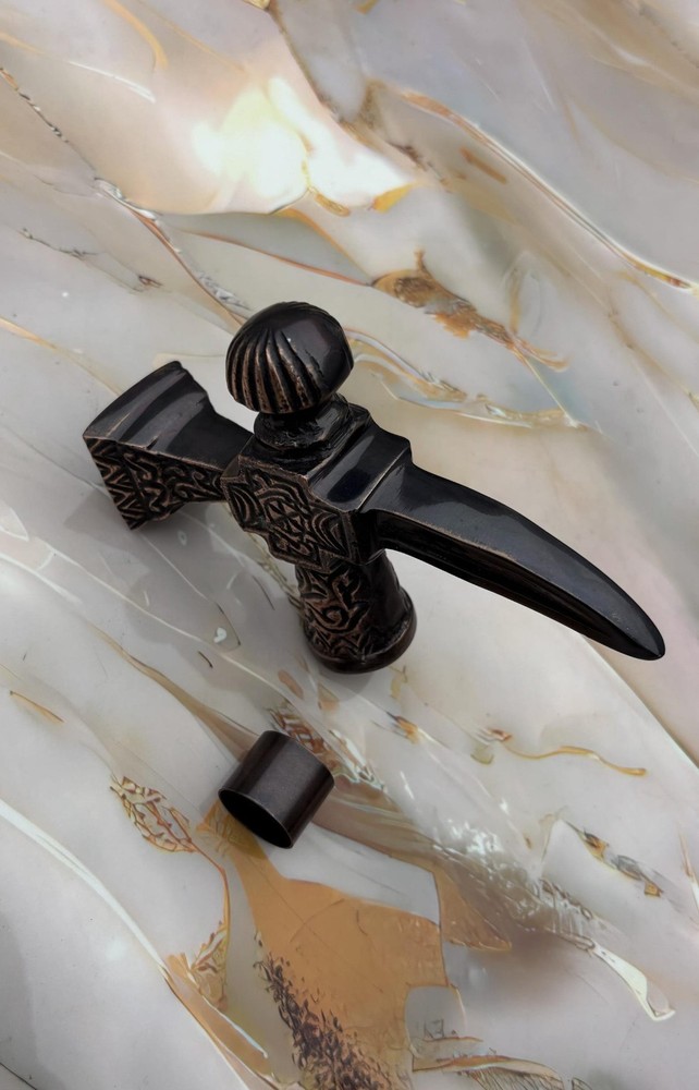 Hand-Engraved Solid Brass Walking Stick Handle Antique Style Cane Grip