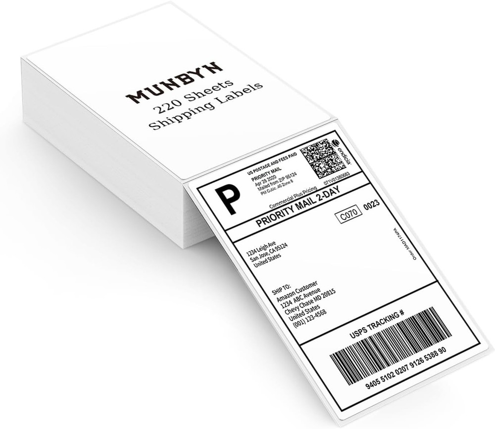 220 Count Direct Thermal Labels - 4x6 Adhesive Shipping Solution for E-commerce