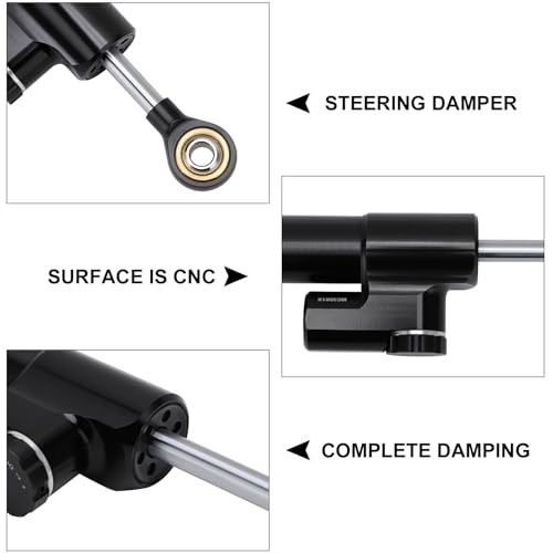 Steering Damper With Bracket, Aluminum Universal Motorcycle Steering Damper