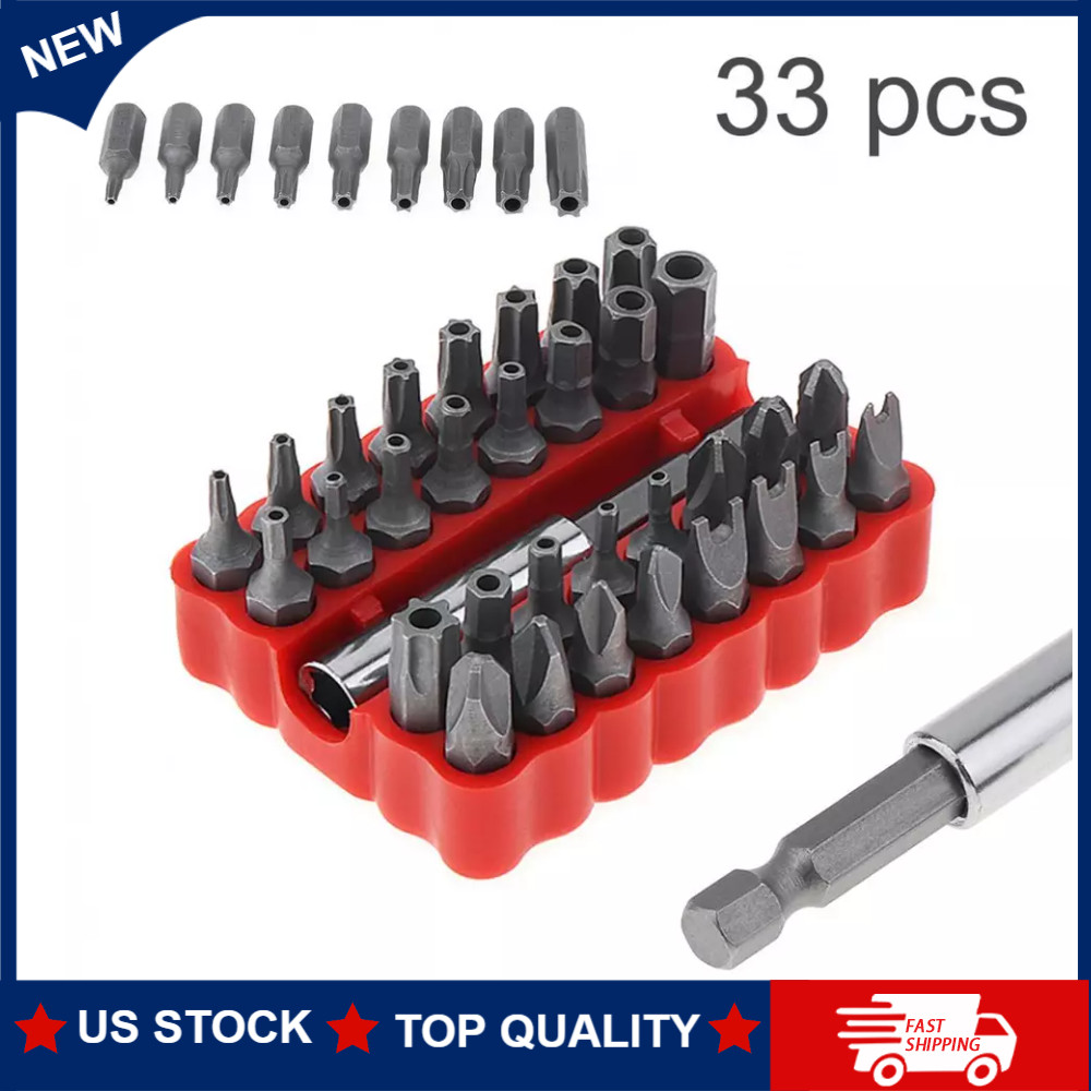 33 Torx Bit Set Tamper Proof Security Torq Hex Star Spanner Tri Wing Screwdriver