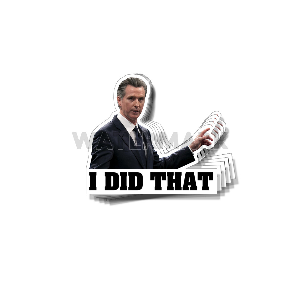 NEWSOM I Did That Funny Political Gavin Stickers Decals Made In the USA 20 Pack
