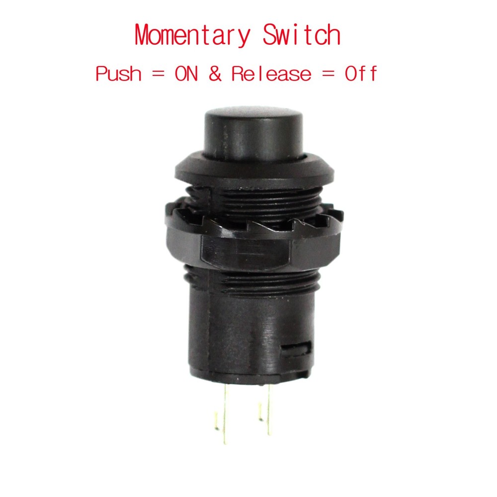 3 Pack SPST Normally Open Momentary Push Button Switch Black 32731B