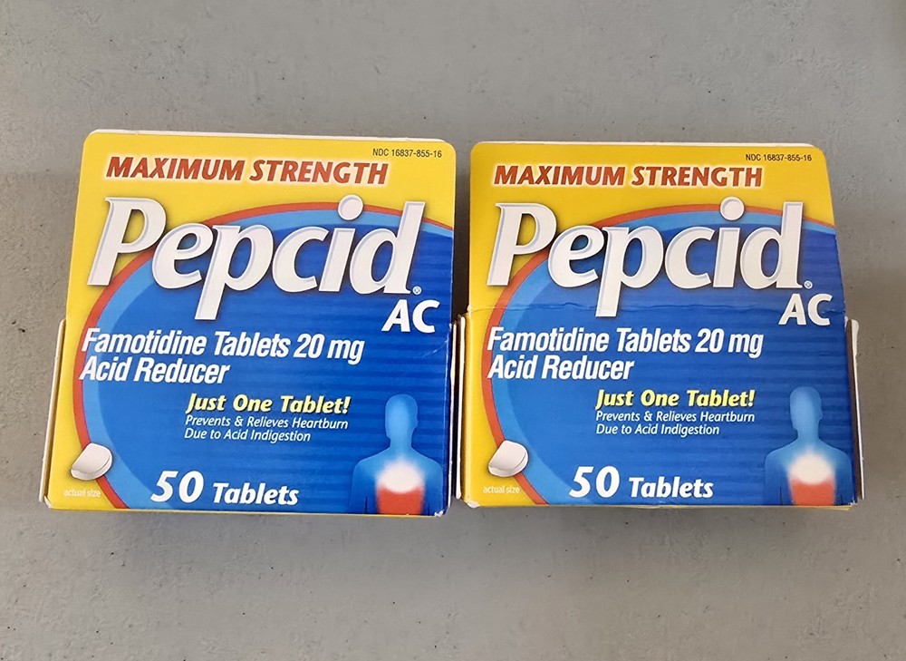 TWO (2) Pepcid AC Maximum Strength Prevents & Relieves Heartburn 50 Tablets