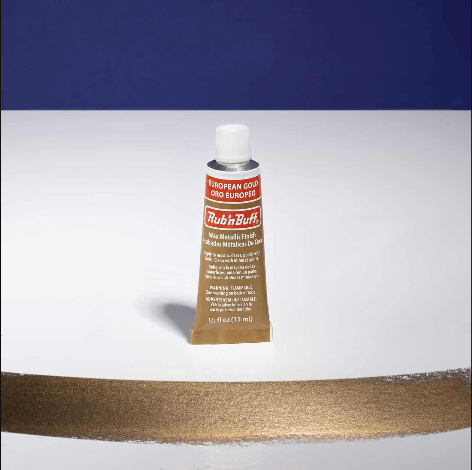 Amaco Rub 'N Buff Wax Metallic Finish, European Gold, 0.5-Fluid Ounce