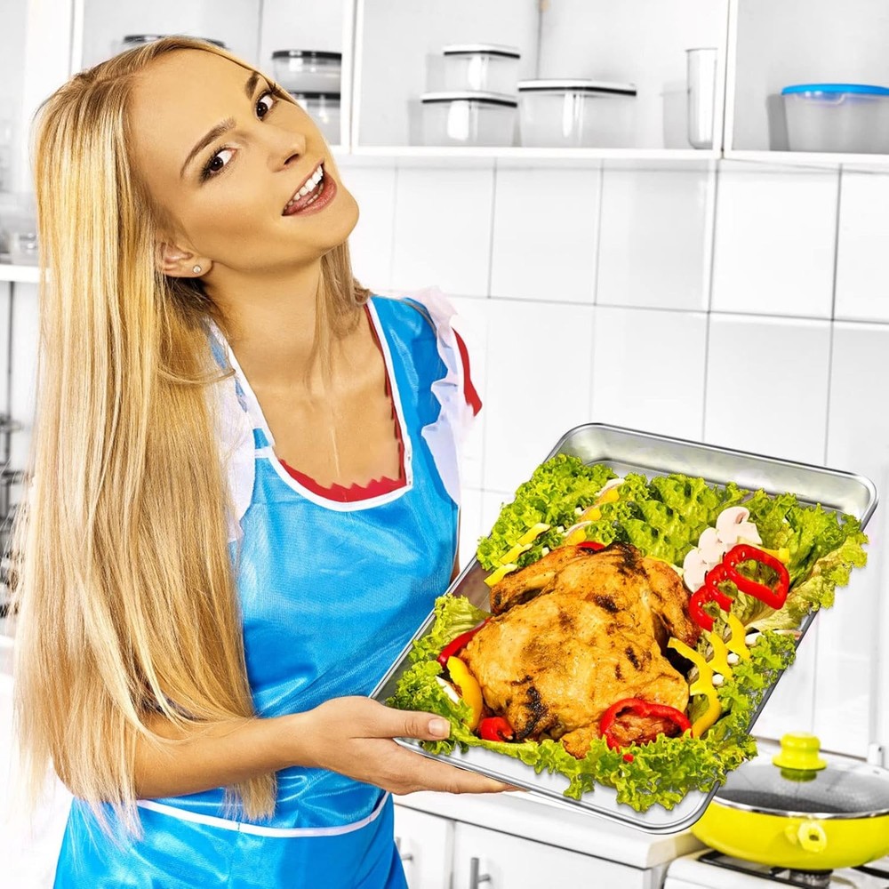 Baking Sheet with Cooling Rack Set [2 Sheets + 2 Racks], 12 inch, Silver