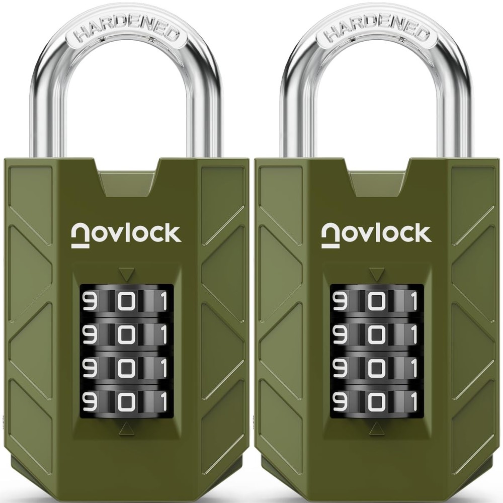 Combination Lock for Locker, 4-Digit Padlock with Code for Gym, School, Home ...
