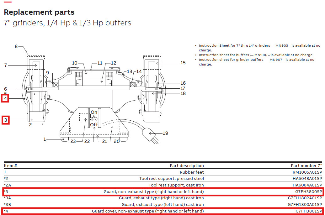 Bench Grinder Wheel Guard & Cover Set Non-Exhaust | Baldor G7FH3800SP/01SP | USA