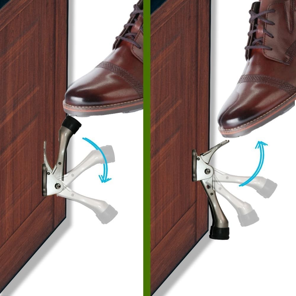 Easy Foot Operation Door Holder, Height-Adjustable Tips - 4"