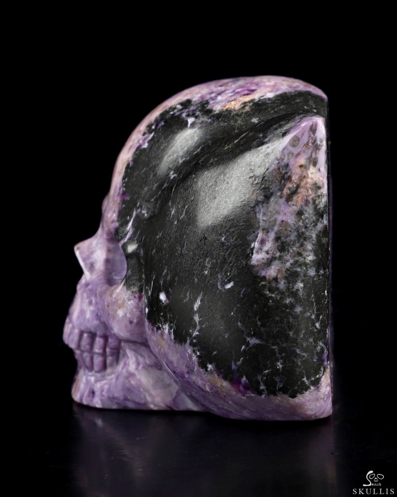 Gemstone 2.2" Russian Charoite Hand Carved Crystal Skull Fine Art Sculpture