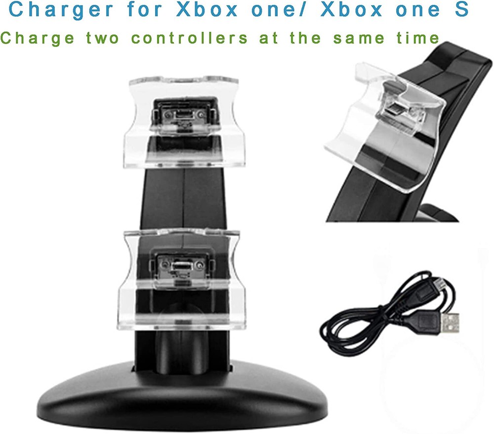 Dual Charging Dock for Microsoft Xbox One / One S Controller Charging Stand
