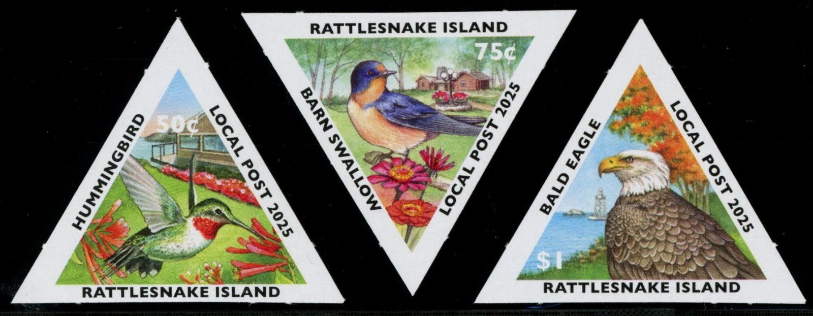Rattlesnake Island Local Post Stamps NEW 2025 "Island Birds" Perf & Imperf