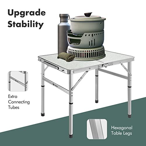 VILLEY Folding Camping Table, 2ft Small Portable Lightweight Assorted Sizes
