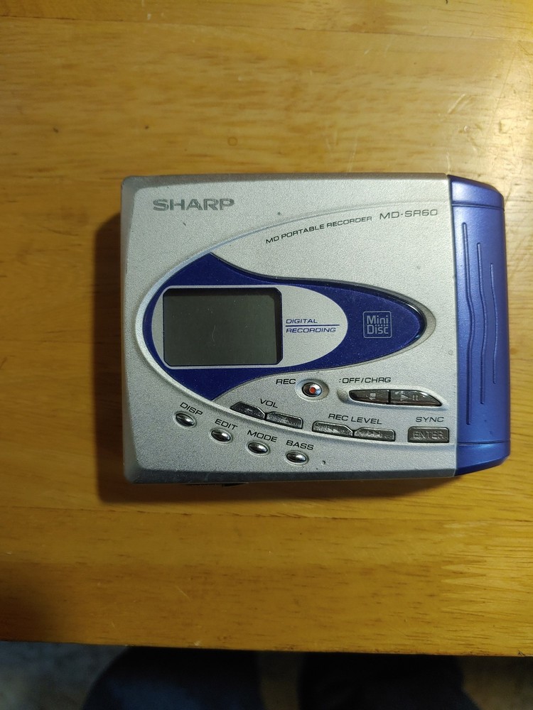 Sharp MD-SR60 Portable MiniDisc MD Recorder - Tested