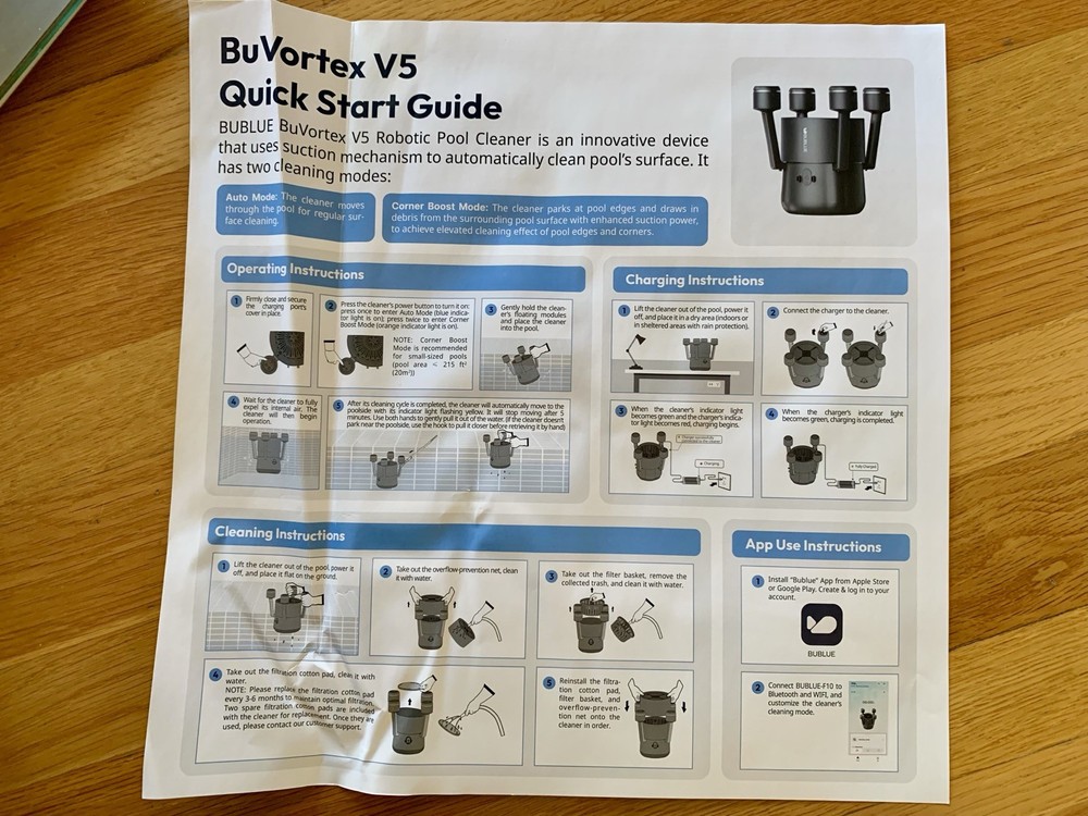 BuVortex V5 Robotic Surface Skimmer Pool Cleaner, App Control, AI Navigation, 5L