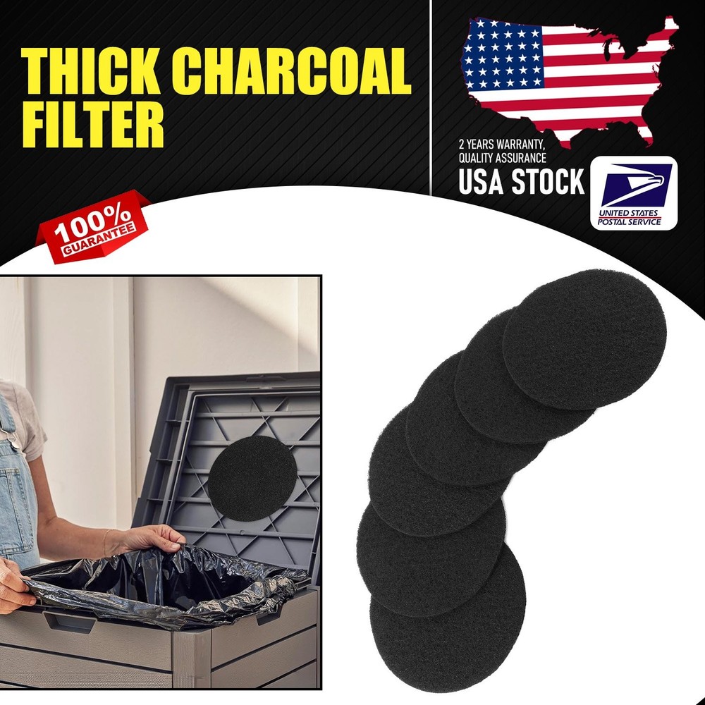 6.7 Inch Activated Carbon Layer Compost Bin Filters 6 Pack Long Lasting Use