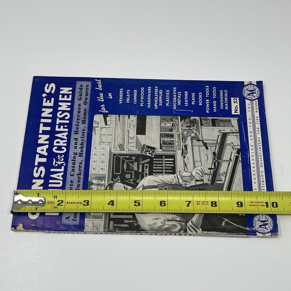 1952 Constantine's Manual For Craftsman Catalog Reference Guide Woodworking Tool