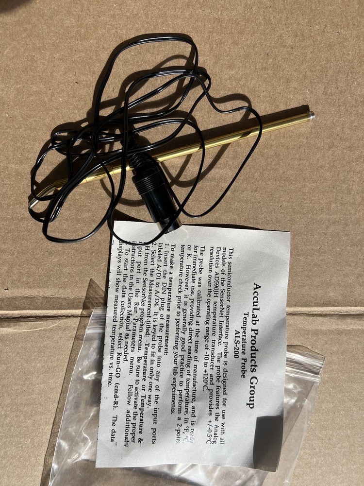 ACCULAB Temperature Probe ALS-200 To Be Used W/ SensorNet Computer Interface Lab