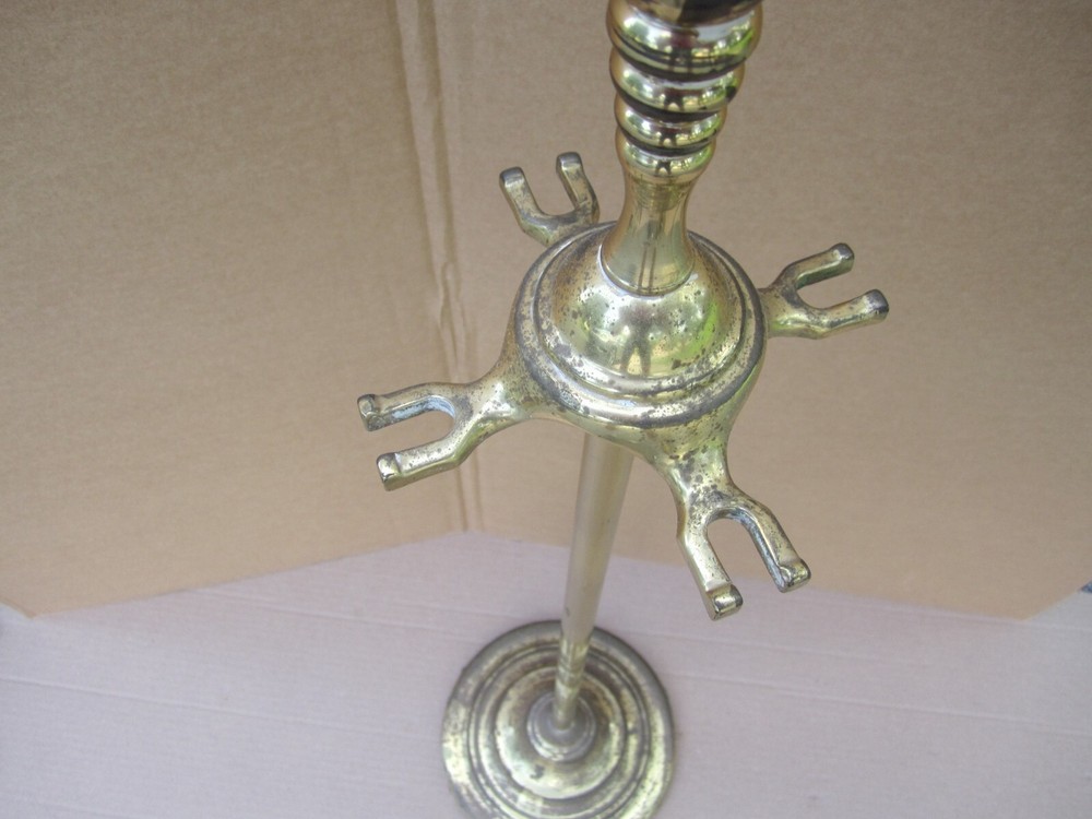 Vintage 5 Piece Solid Brass Fireplace Tool Set 30"