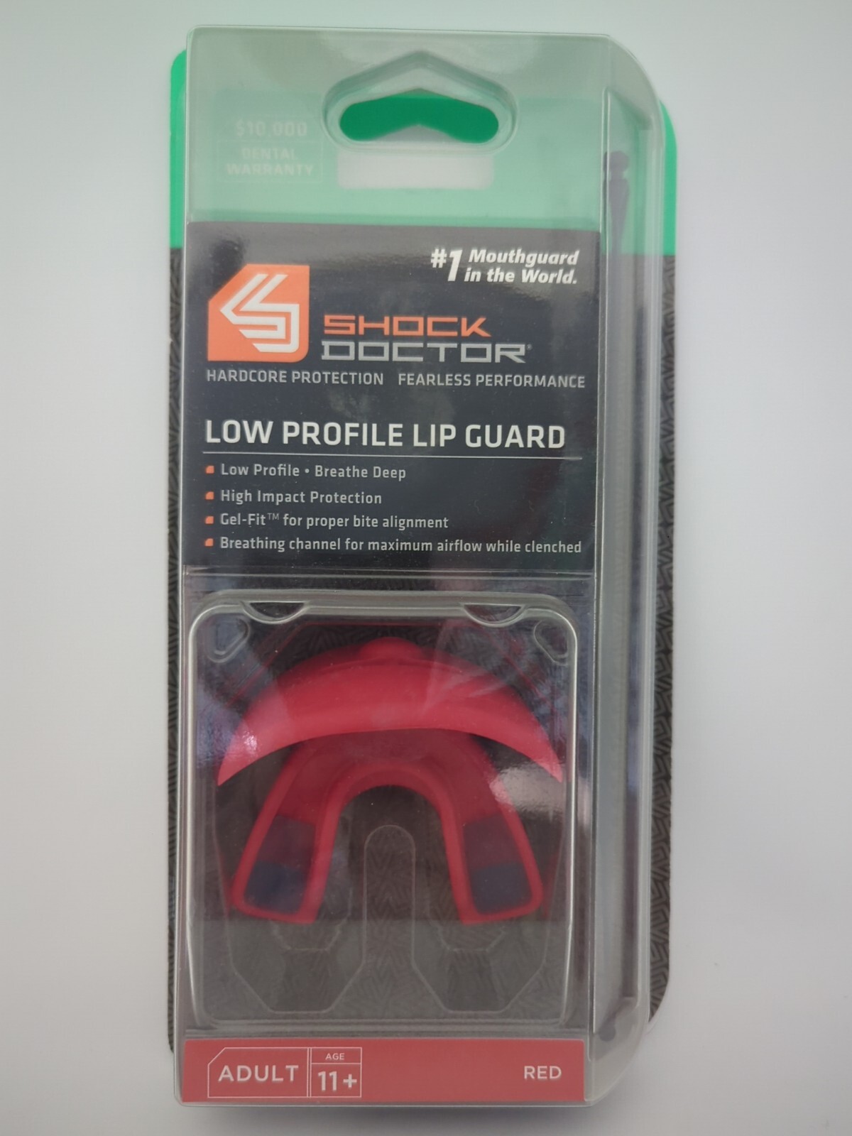 Shock Doctor Low Profile Lip Guard, Adult Gel-Fit Mouth Guard For Contact Sports